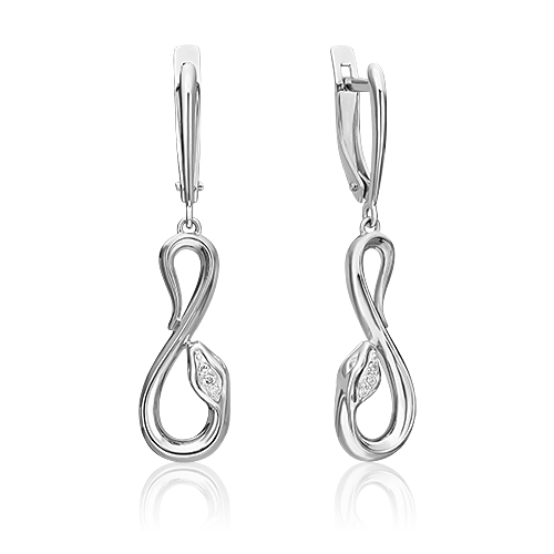 

Серьги подвески из белого золота с бриллиантом PLATINA jewelry 02-4813-00-101-1120_0, 02-4813-00-101-1120_0
