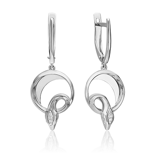 

Серьги подвески из белого золота с бриллиантом PLATINA jewelry 02-4817-00-101-1120_0, 02-4817-00-101-1120_0