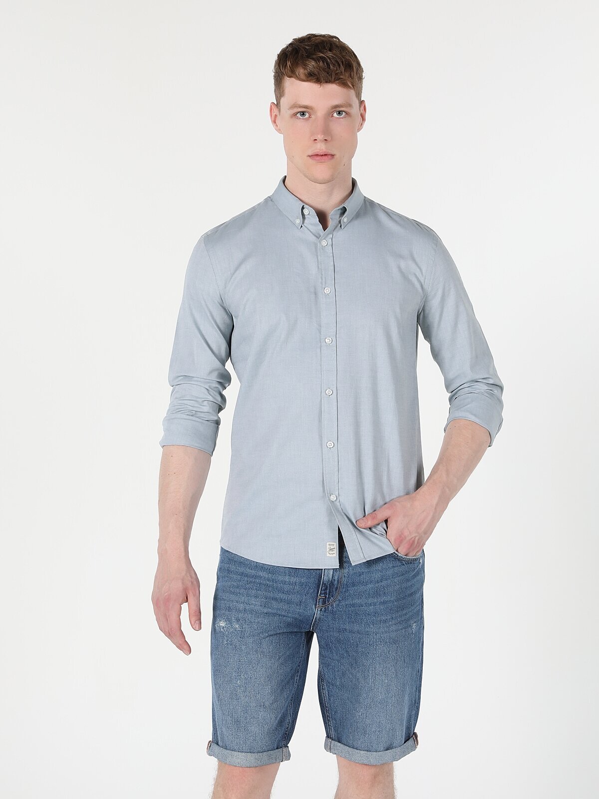 

Рубашка мужская Colin's CL1048576_Q1.V1 голубая XL, Голубой, CL1048576_Q1.V1