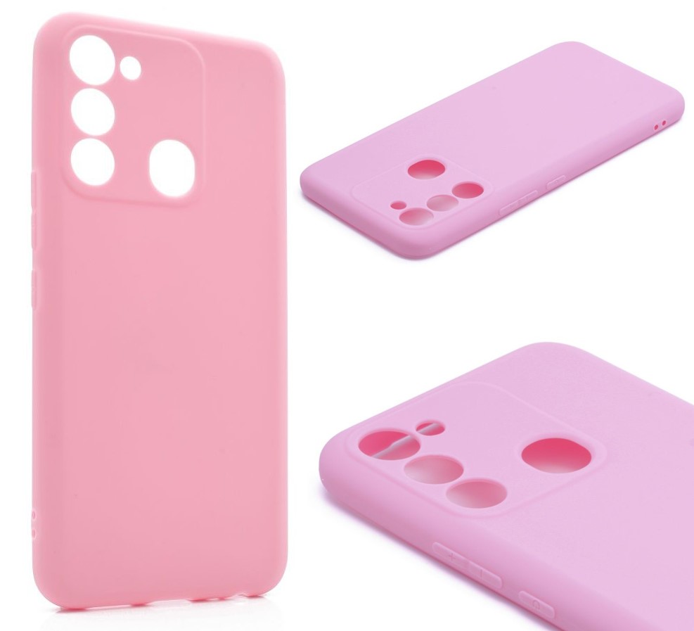 фото Силиконовый чехол tpu case матовый для tecno spark 8c розовый