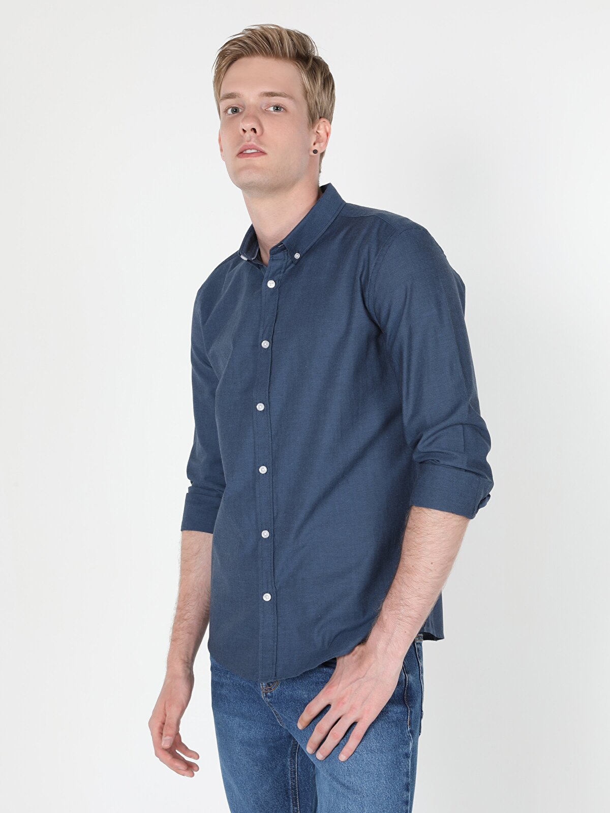 Рубашка мужская Colins CL1048576_Q1.V1 синяя S