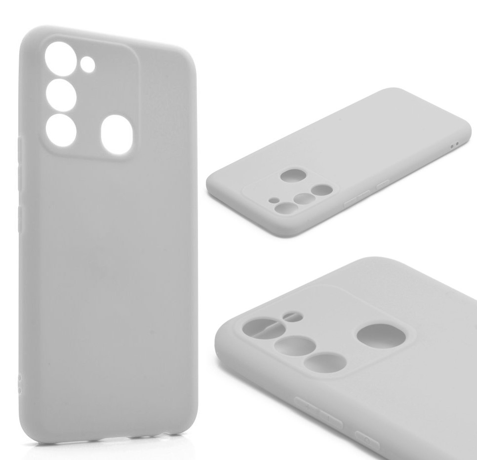 

Силиконовый чехол TPU Case матовый для Tecno Spark 8C светло-серый