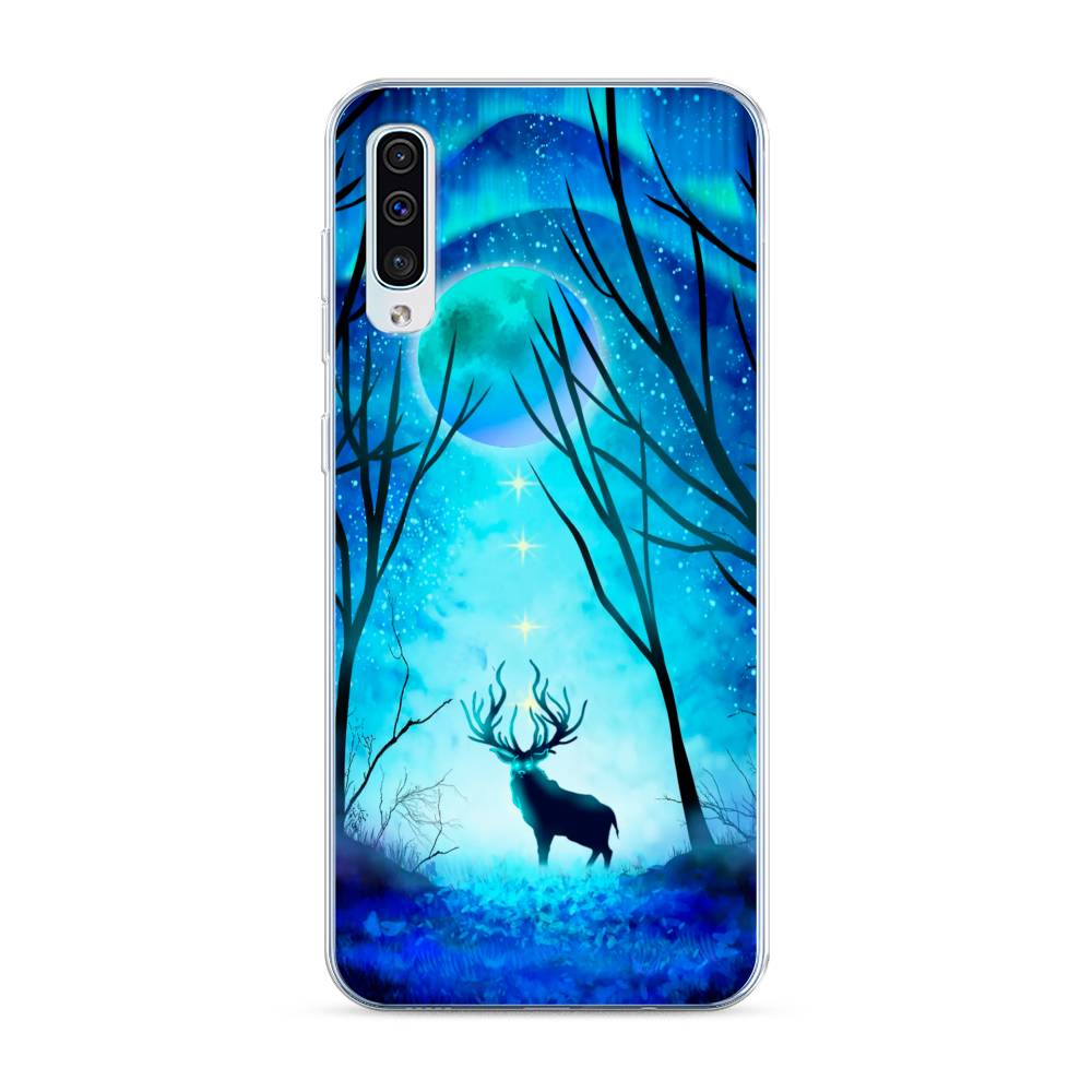 

Чехол на Samsung Galaxy A30s "Олень северное сияние", Синий;черный;голубой, 28850-1