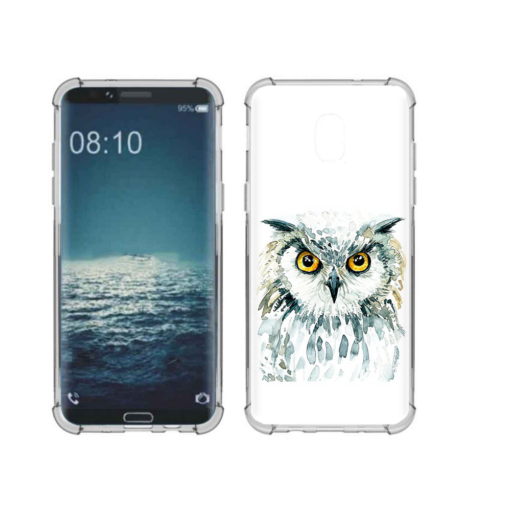 

Чехол MyPads Tocco для Samsung Galaxy J3 Серьезная сова (PT226926.574.156), Прозрачный, Tocco