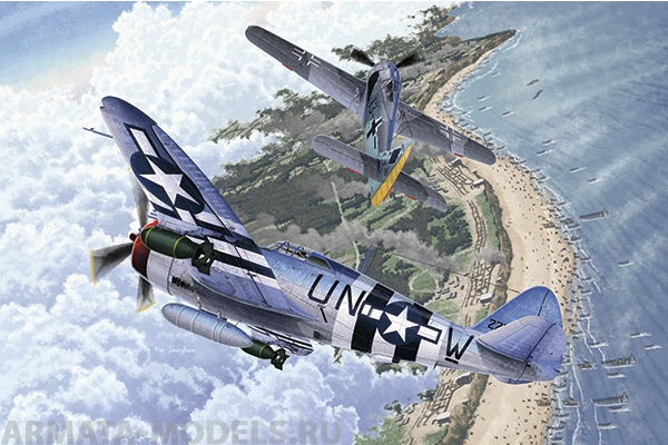 

12513 Самолет P-47D FW190A-8 Annv.70 Normandy Invasion 1944