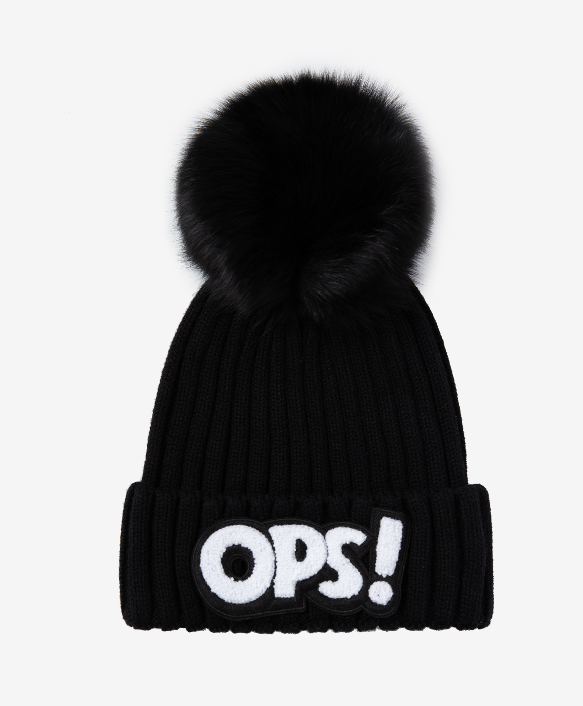 фото Шапка gulliver вязаная с помпоном для девочки 22003gmc7310 черный р.54