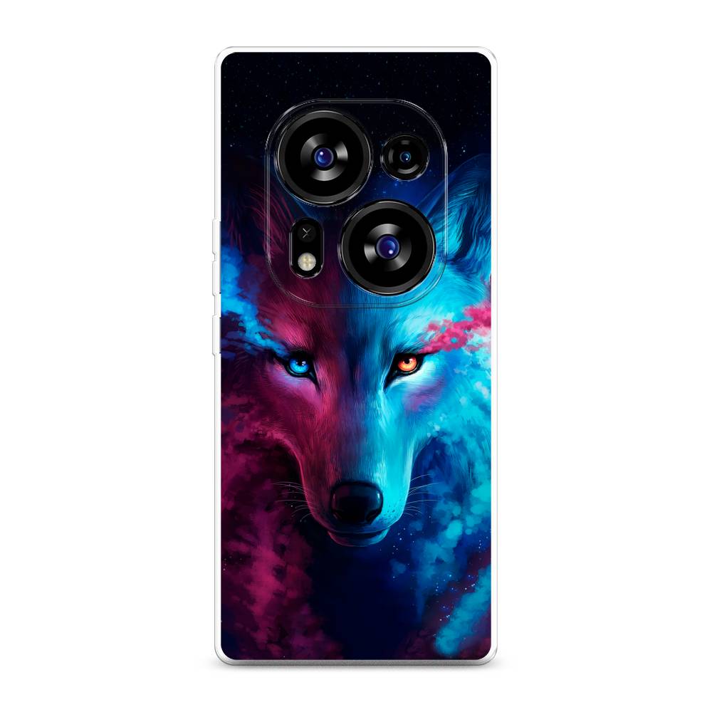 

Чехол Awog на Tecno Phantom X2"Волшебный волк", Голубой;розовый, 303350-1