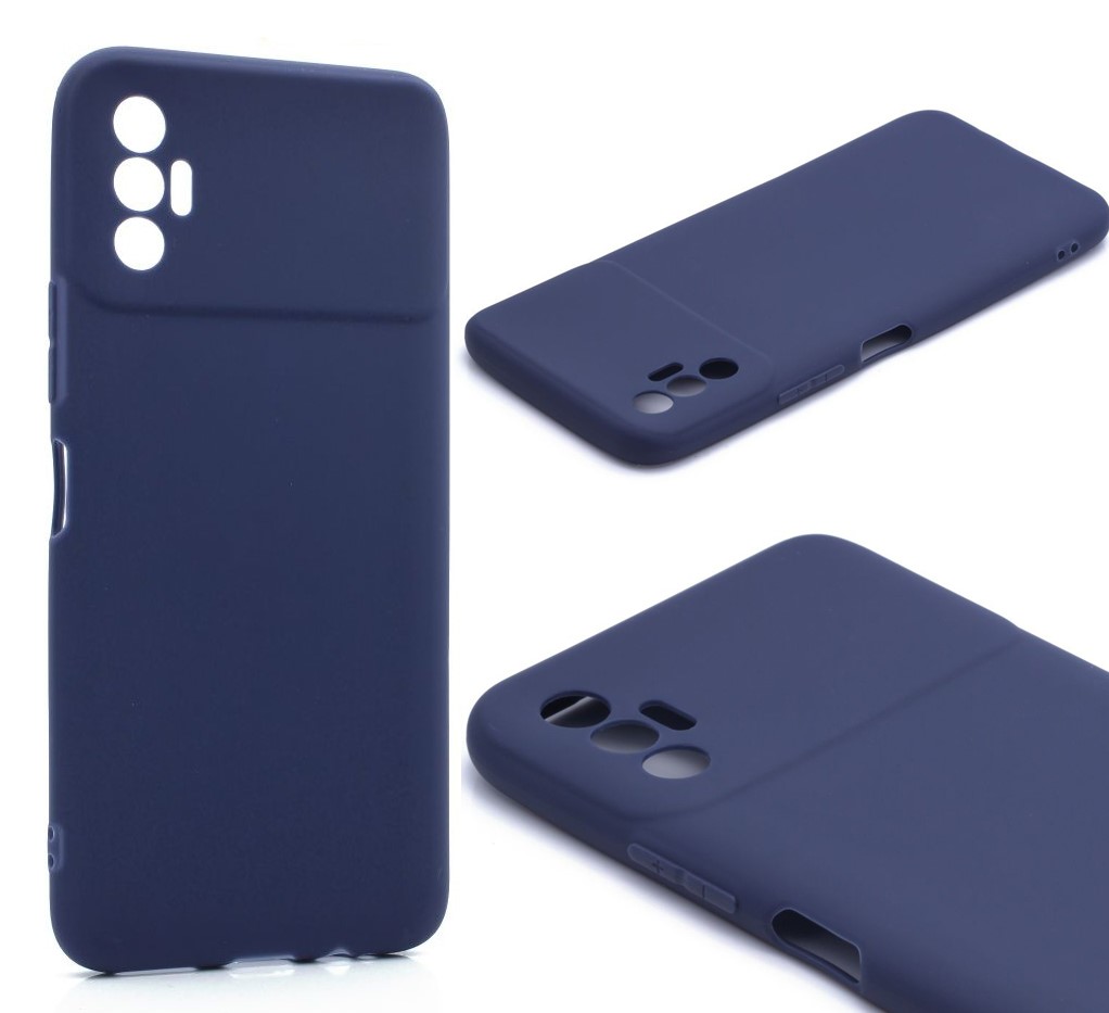 фото Силиконовый чехол tpu case матовый для tecno spark 8p темно-синий