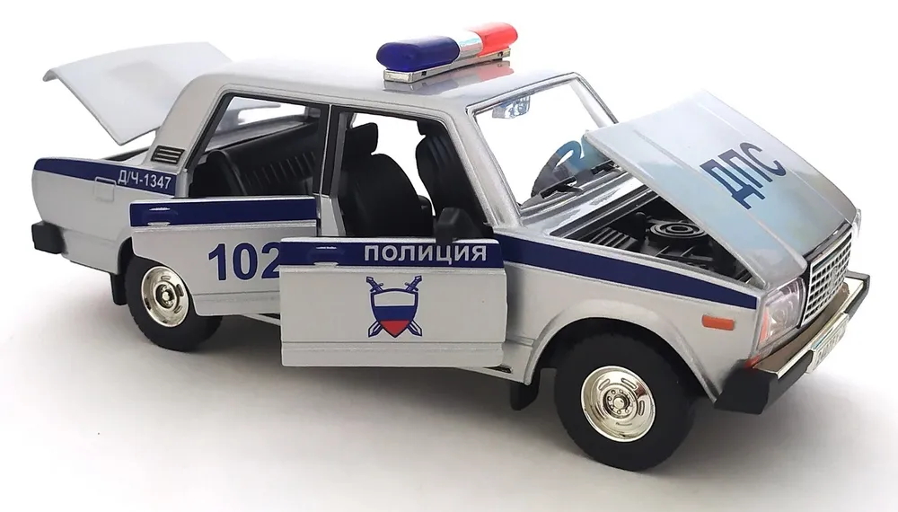 

Коллекционная машинка металлическая Lada 2107 1:24, Серый, ВАЗ-2107