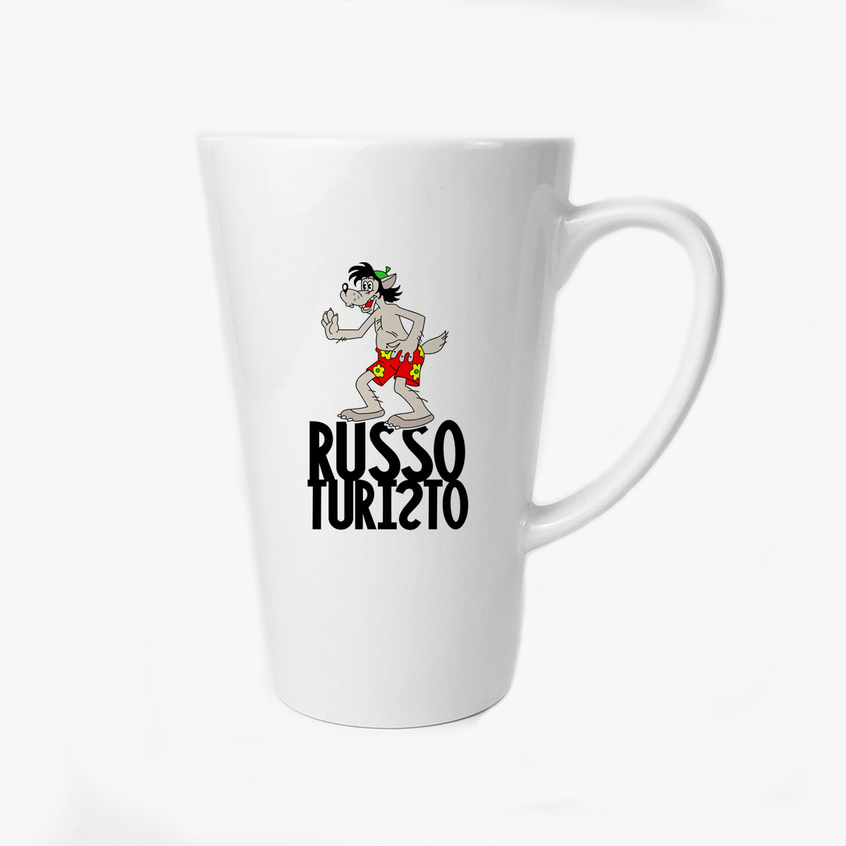 

Большая конусная кружка CoolPodarok Прикол Волк Russo turisto