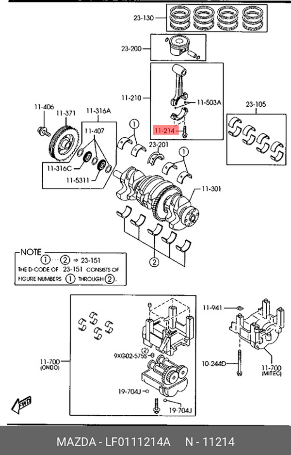 

Болт Шатуна М10х20 MAZDA арт. LF0111214A