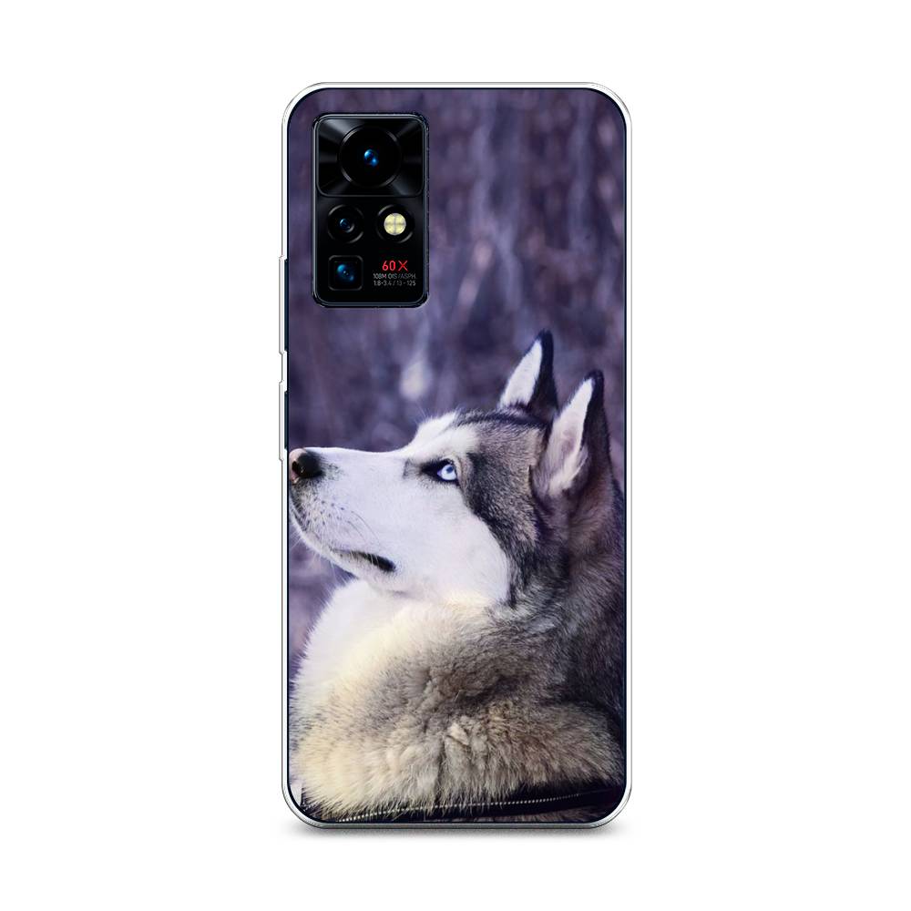 

Чехол на Infinix Zero X Pro "Хаски 1", Фиолетовый;белый, 3101150-1