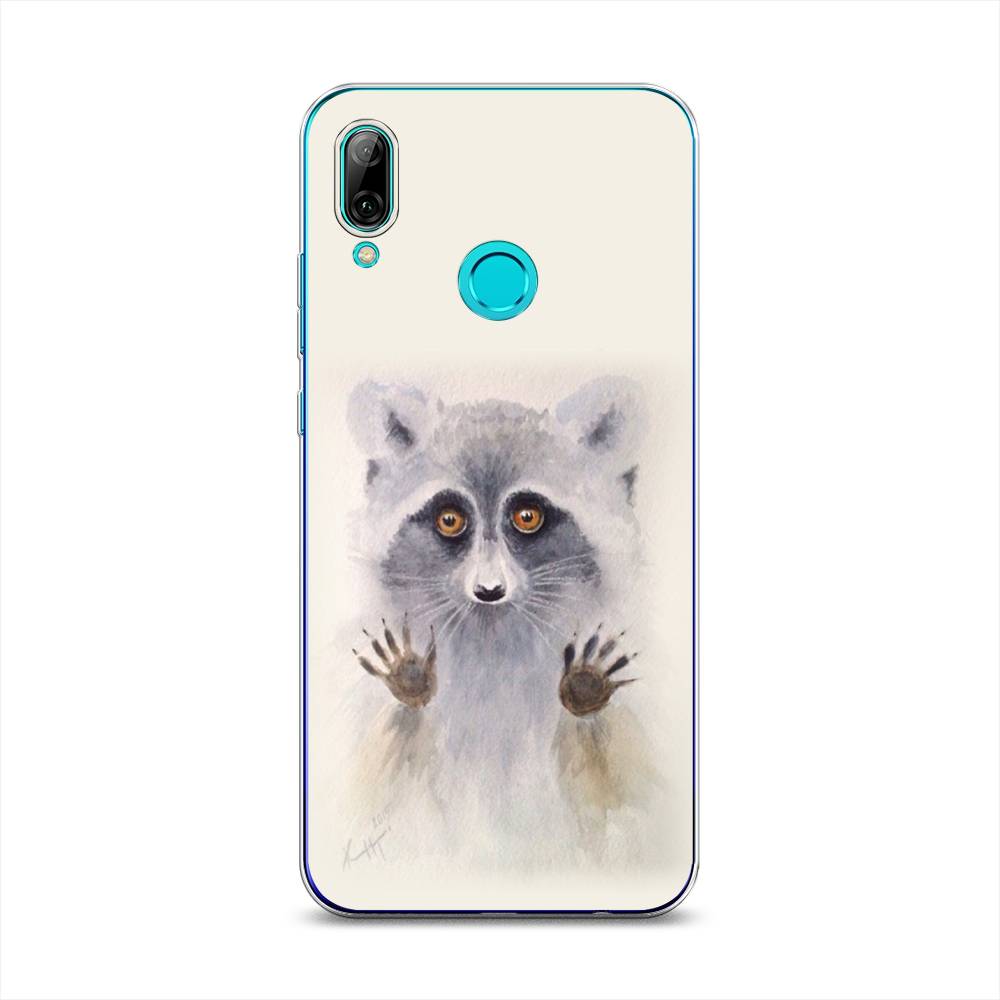 

Чехол на Honor 10 Lite "Енот за стеклом", Бежевый;серый, 67250-4