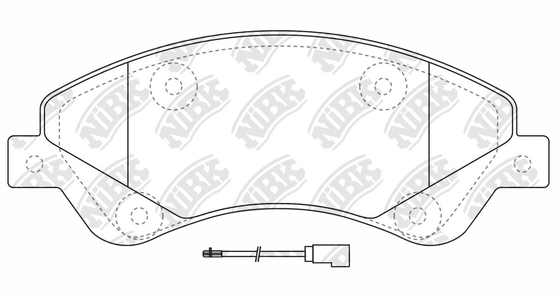 

Колодки тормозные дисковые (с датчиком) PN0505W 1шт NIBK, PN0505W