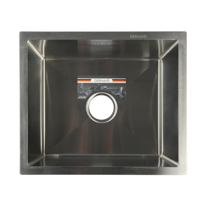 

Мойка кухонная GERHANS K35043, врезная, 500х430х220 мм, с сифоном, глянцевая, K35043
