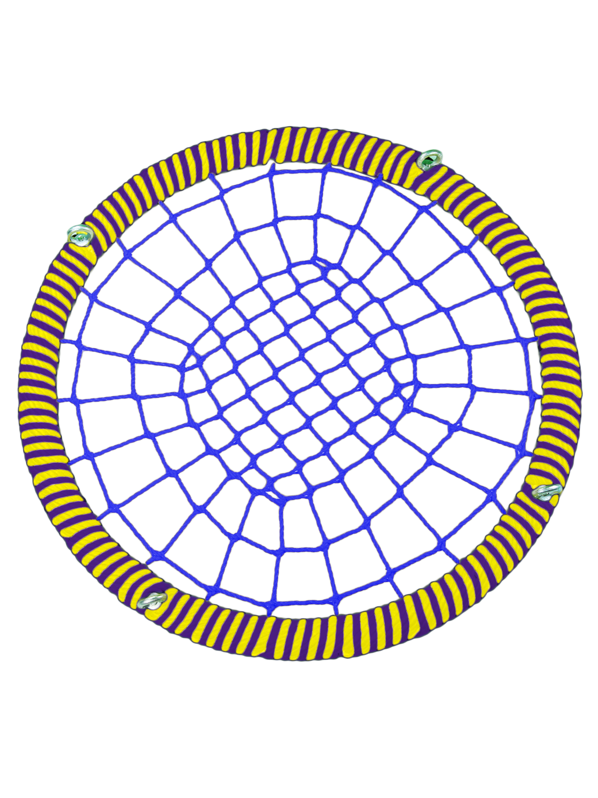 Качели-гнездо JINN ЦП/РГ/120/102/16/8/Ж/Ф-С/КГ 120x120 см желтый, фиолетовый, синий