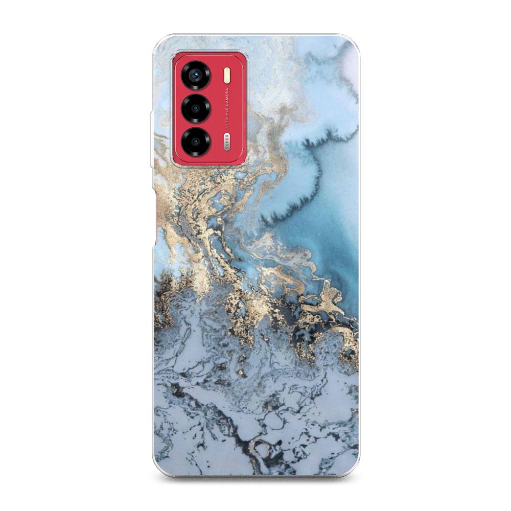 фото Силиконовый чехол "морозная лавина синяя" на zte blade v40 vita awog