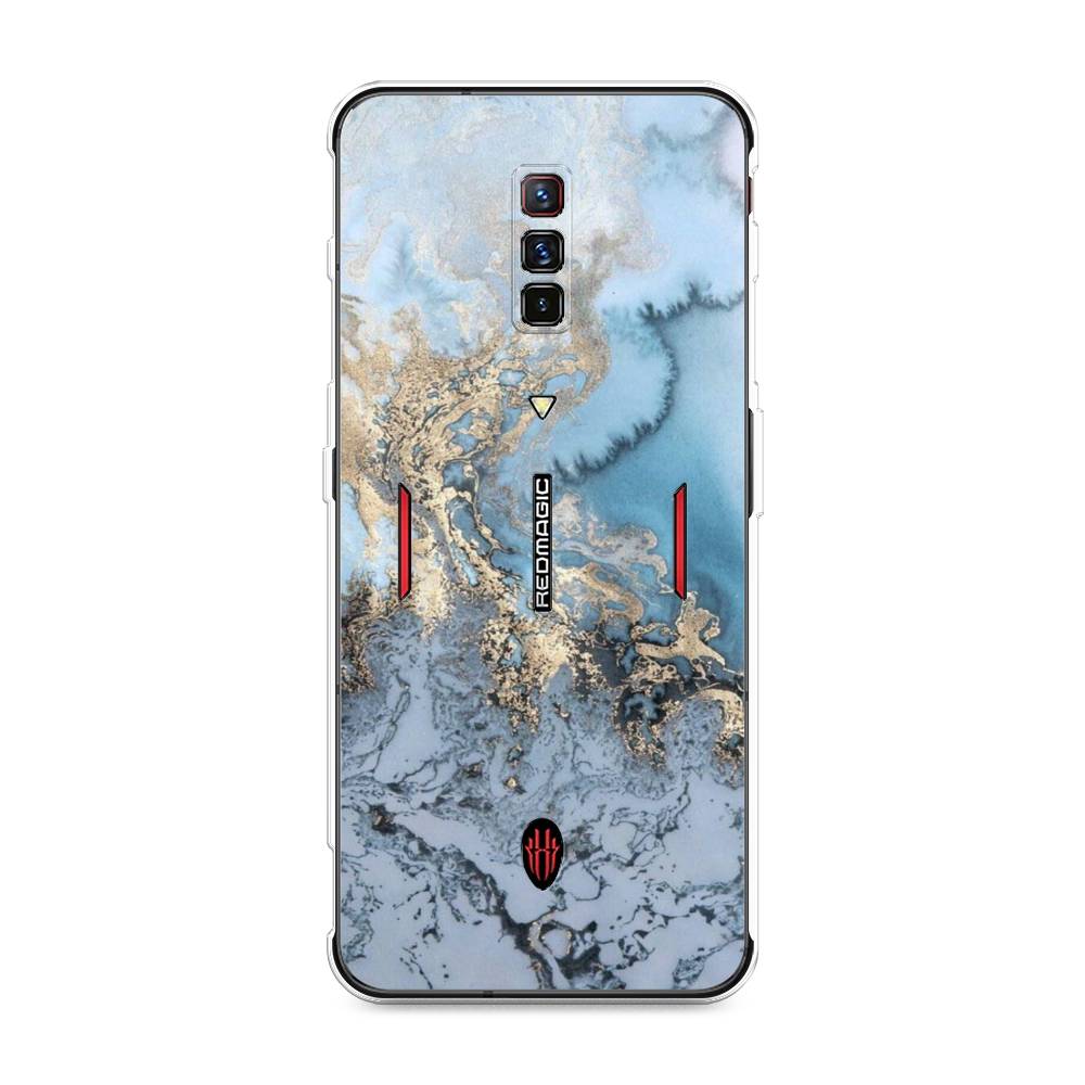 фото Силиконовый чехол "морозная лавина синяя" на zte nubia red magic 6 awog