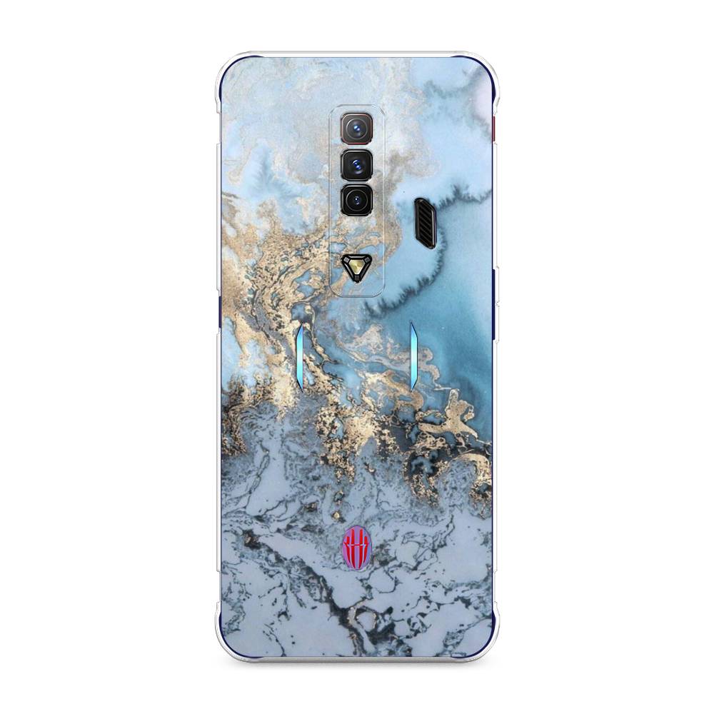 фото Силиконовый чехол "морозная лавина синяя" на zte nubia red magic 7 awog