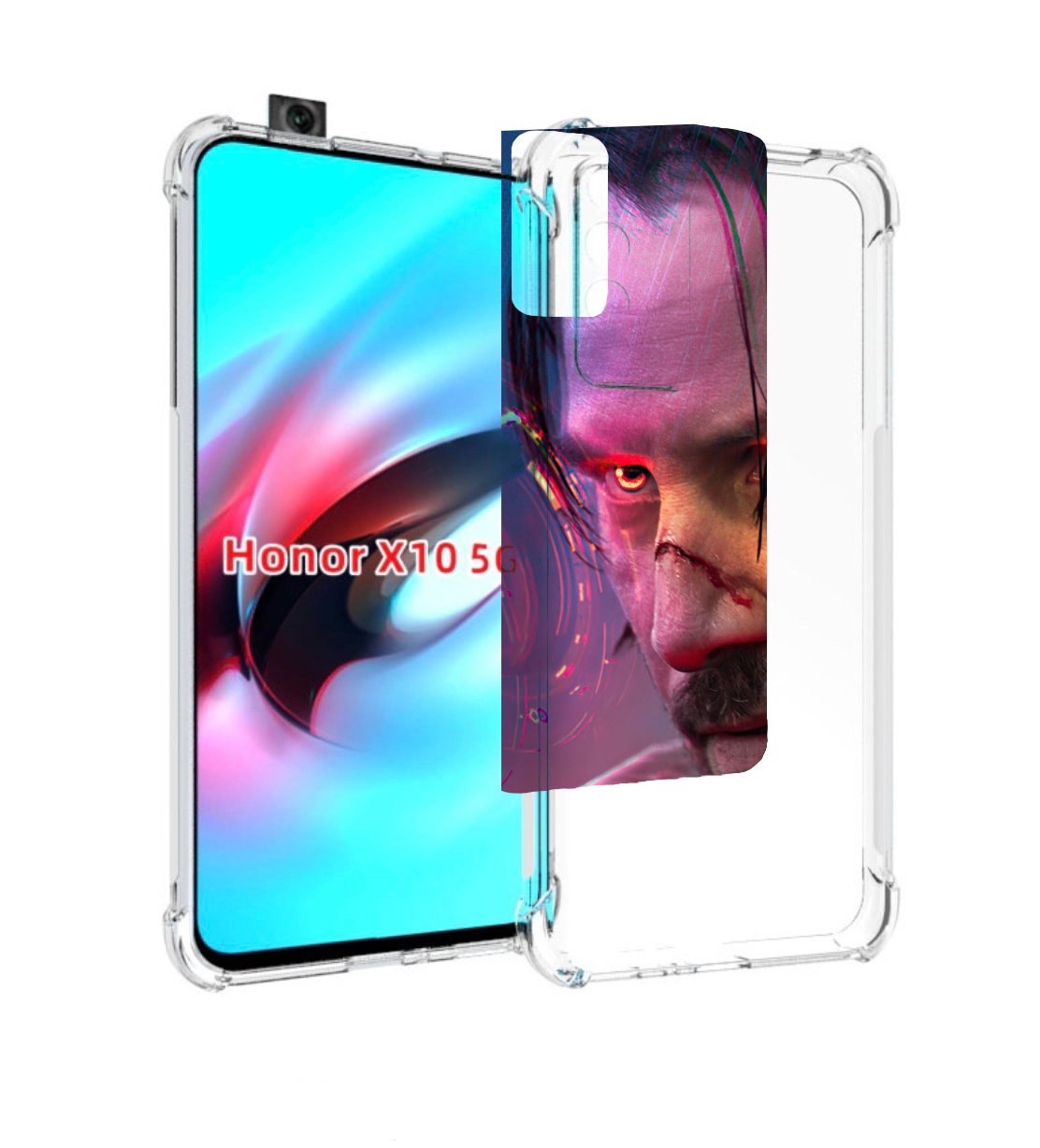

Чехол MyPads cyberpunk 2077 Джонни Сильверхенд для Honor X10, Прозрачный, Tocco