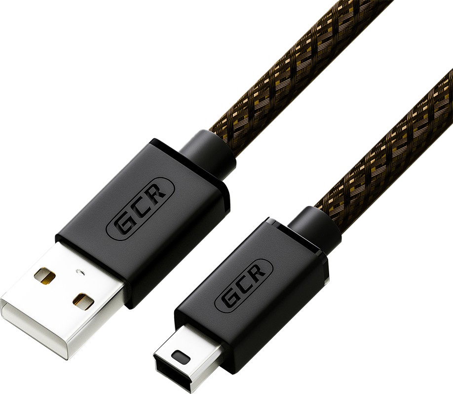 

Кабель GCR Mini USB - USB вилка-вилка 1.8м черный, прозрачный