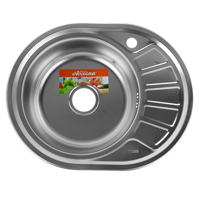 

Мойка кухонная Accoona AC4557-L, врезная, левая, толщина 0.6 мм, 572х445х165 мм, декор, Серебристый, AC4557-L