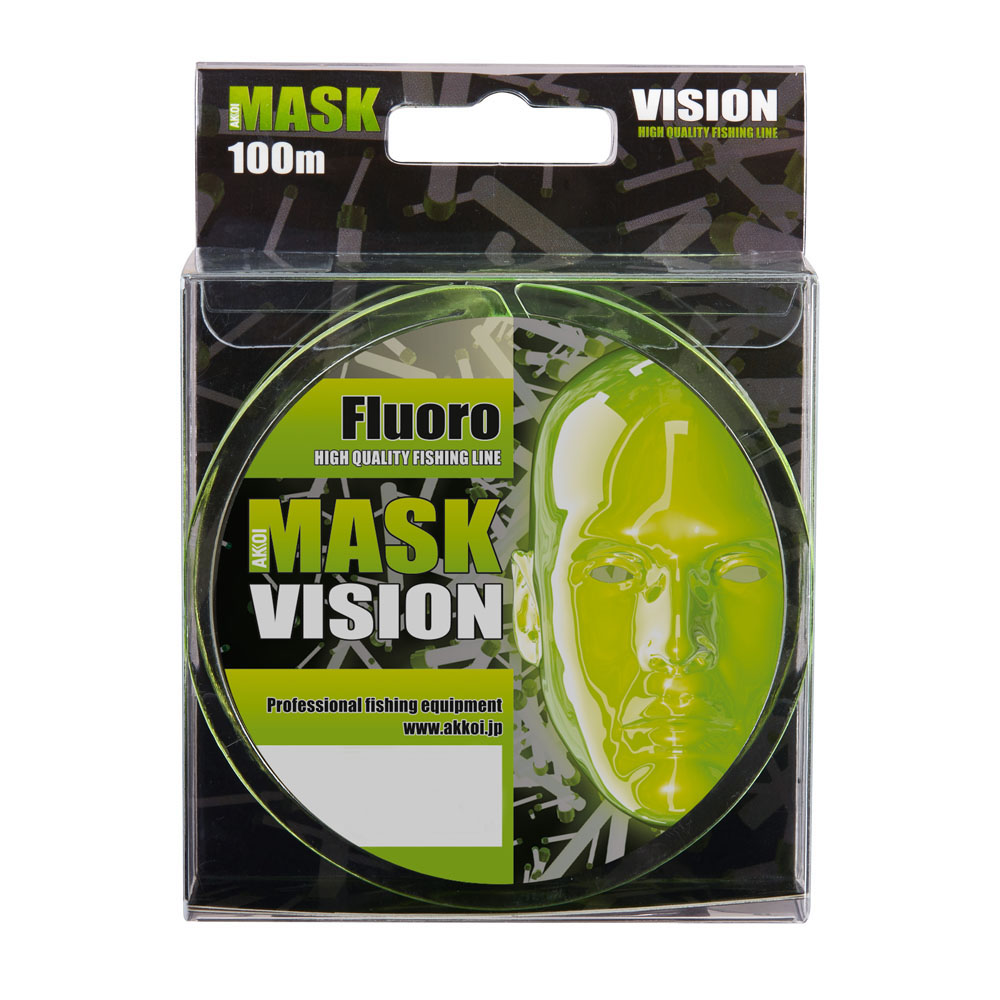 Леска монофильная Akkoi Mask Vision 0,47 мм, 100 м, 13 кг, флуюресцентный