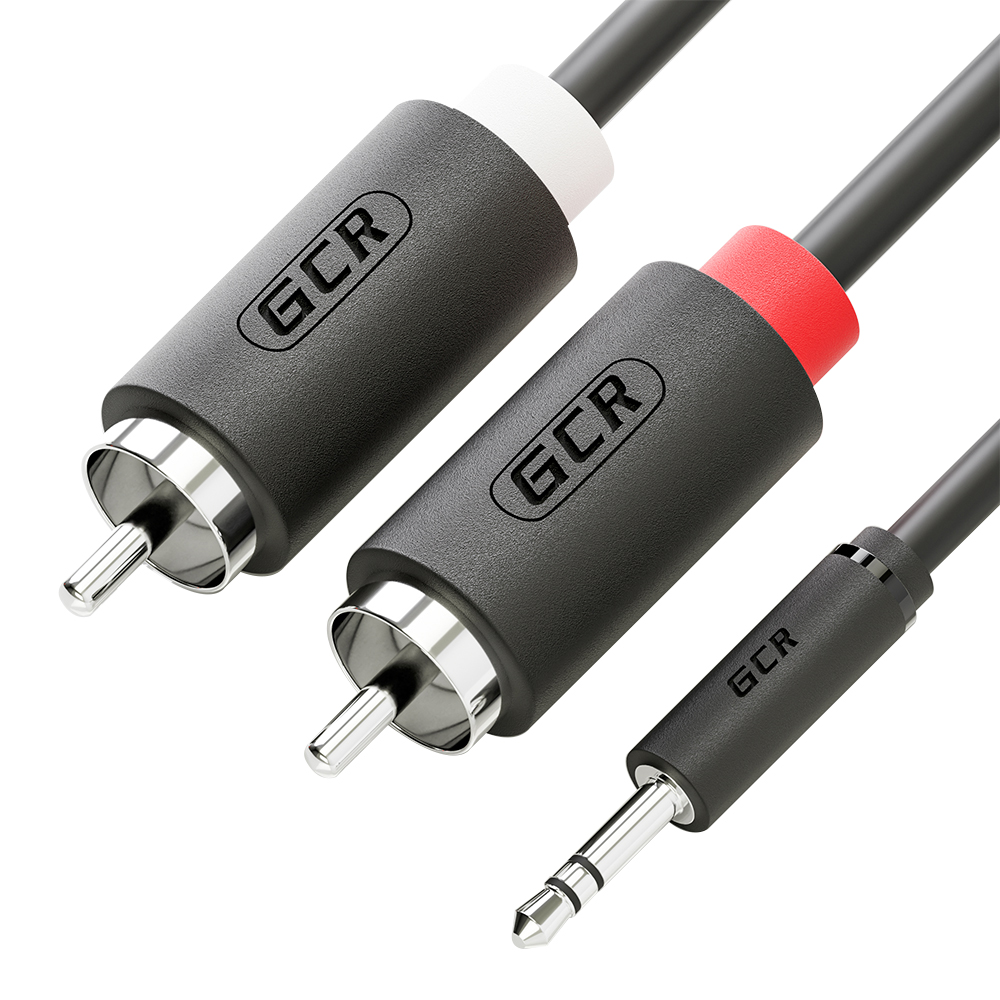 

GCR Кабель-переходник 10.0m аудио jack 3,5mm / 2 х RCA, черный