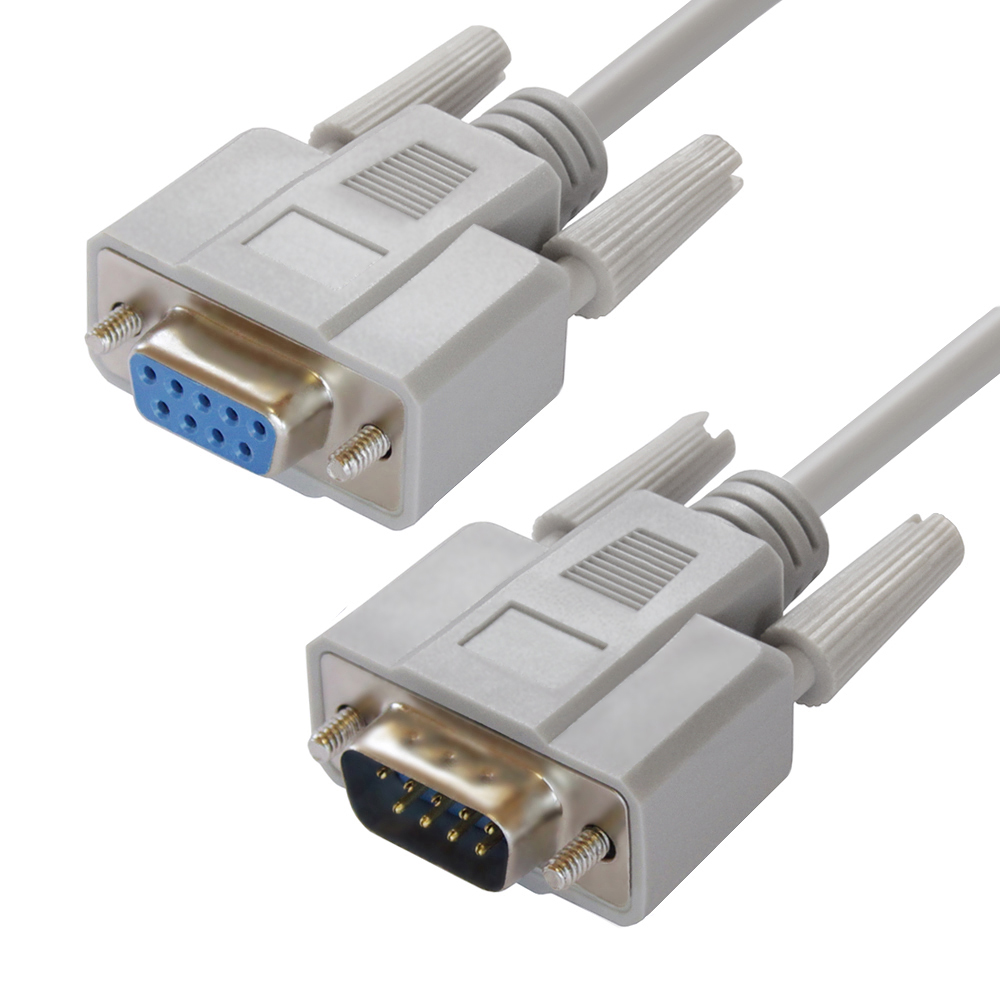 GCR Удлинитель 1.5m RS-232, 9M/9F Premium серый 30 AWG