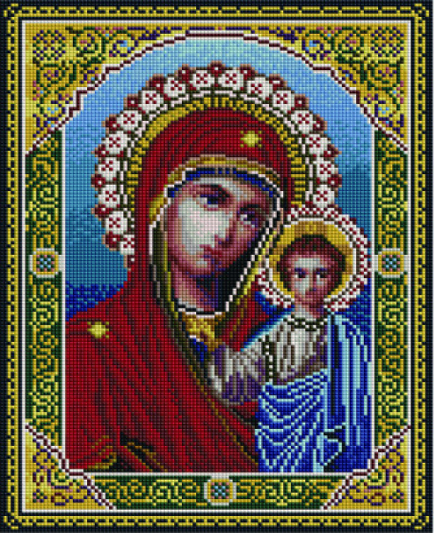 фото Алмазная мозаика paintboy «казанская икона божией матери» (полная выкладка 30х40 см квадра