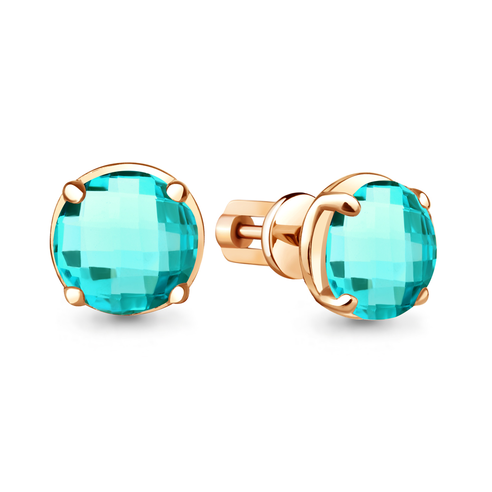 

Серьги-пусеты из серебра с турмалином Aquamarine 4775788.6, 4775788.6