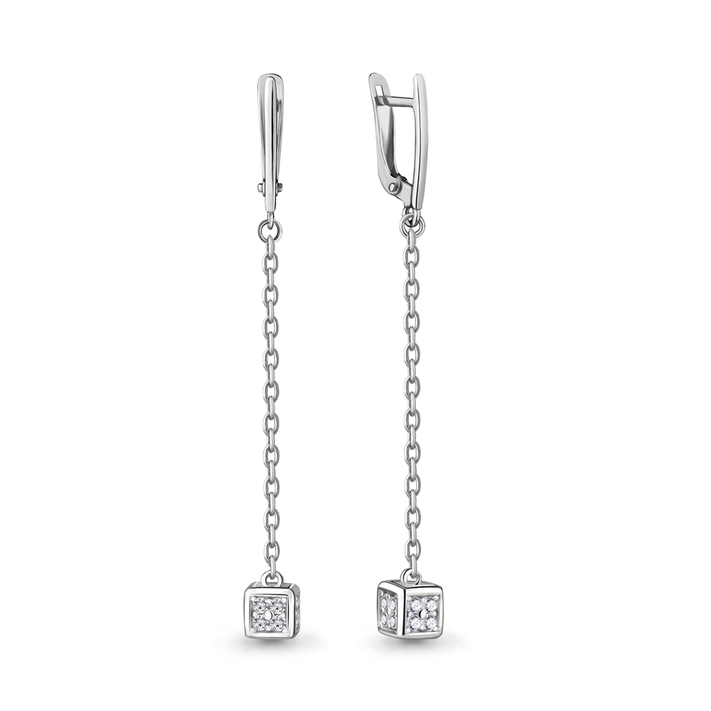 

Серьги подвески из серебра с фианитом Aquamarine 48004а.5, 48004а.5