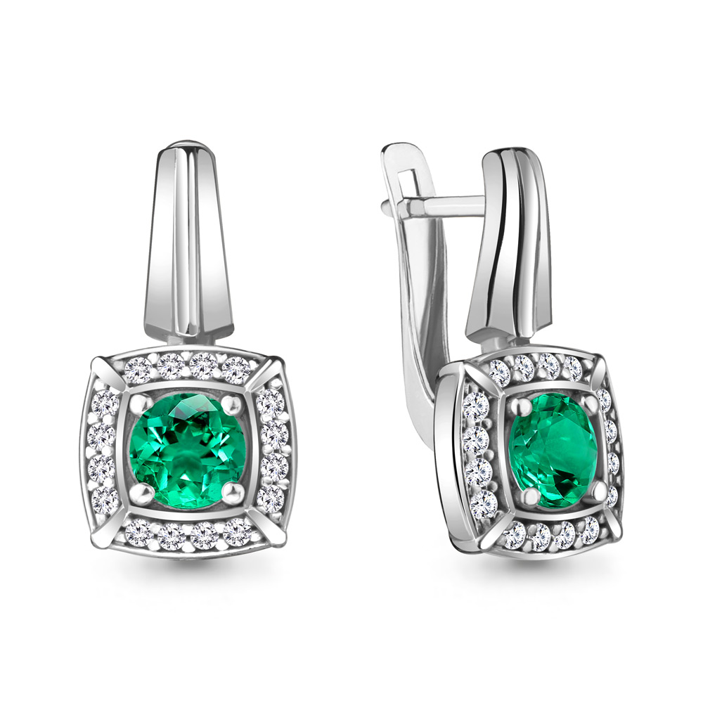 

Серьги из серебра с фианитом Aquamarine 48356АГ.5, 48356АГ.5