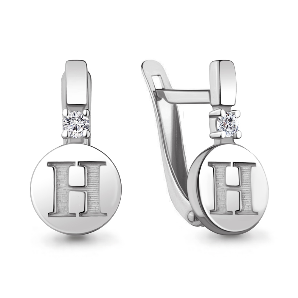 

Серьги из серебра с фианитом Aquamarine 48437А.5, 48437А.5