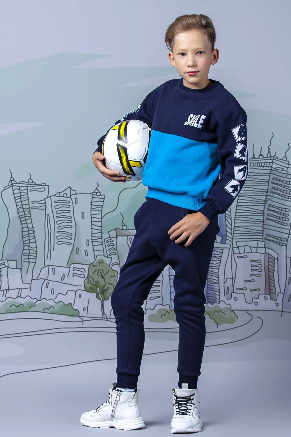 

Свитшот детский Colabear 610851, синий, 146, 610851