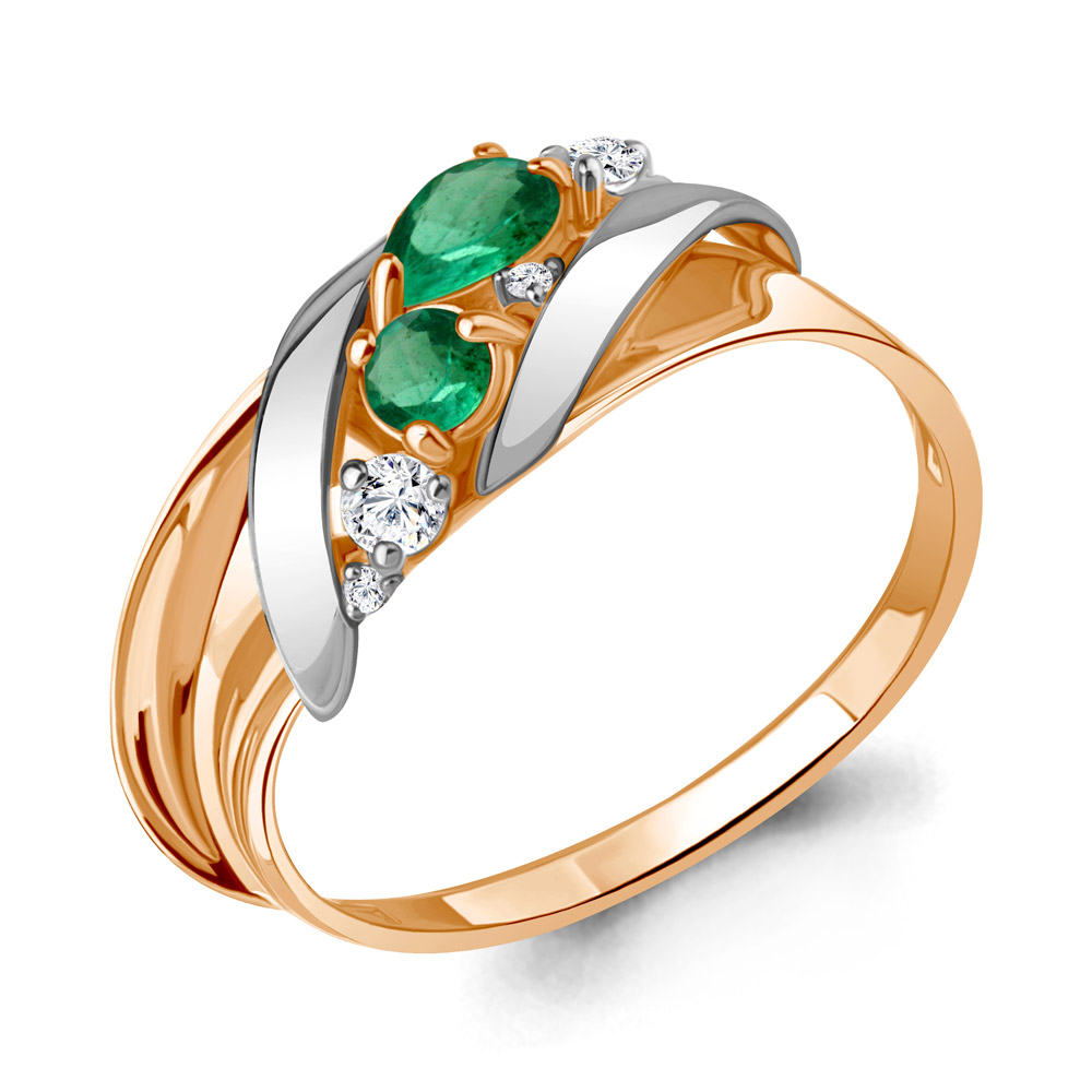 

Кольцо из красного золота с изумрудом Aquamarine Aquamarine 964106к_585_кз р. 18, 964106к_585_кз