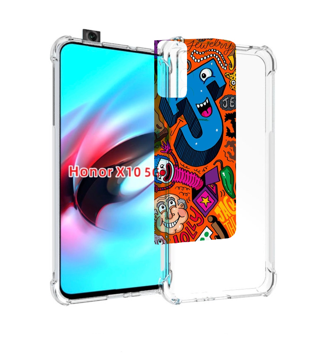 

Чехол MyPads funky-decor для Honor X10, Прозрачный, Tocco