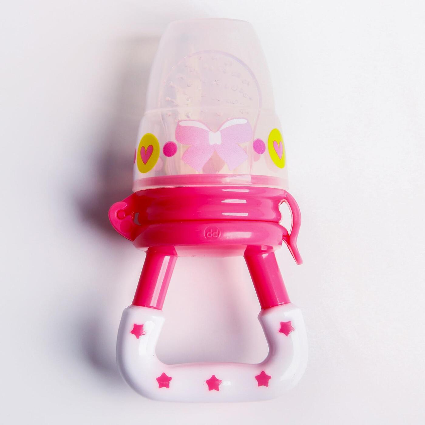 фото Ниблер для прикорма «модница», с силиконовой сеточкой, цвет розовый mum&baby