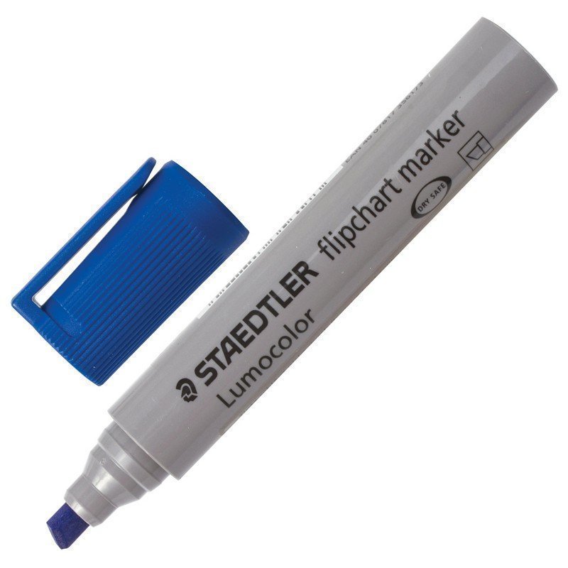 

Маркер для флипчарта STAEDTLER (Германия) Lumocolor НЕПРОПИТЫВАЮЩИЙ СИНИЙ скошенный наконе
