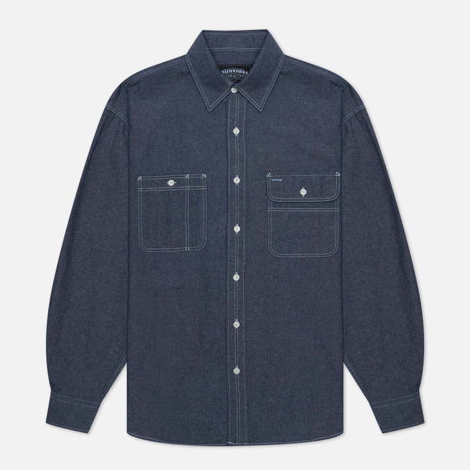 

Мужская рубашка FrizmWORKS Shirring Work синий, Размер L, Shirring Work