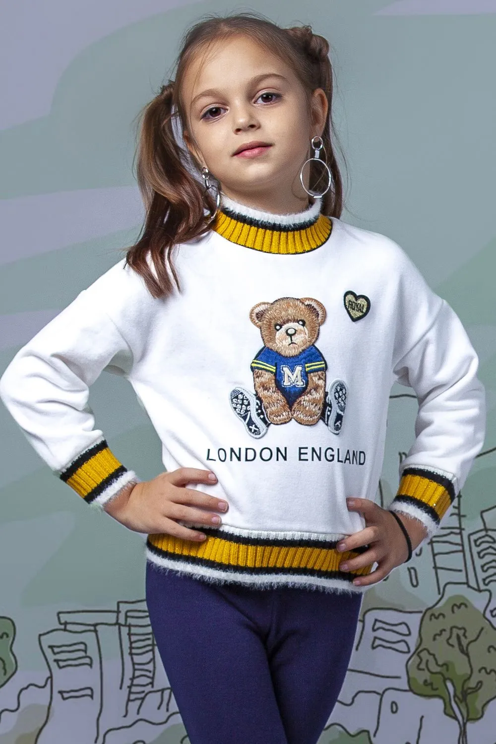 

Свитшот детский Colabear 683236, бежевый, 98, 683236