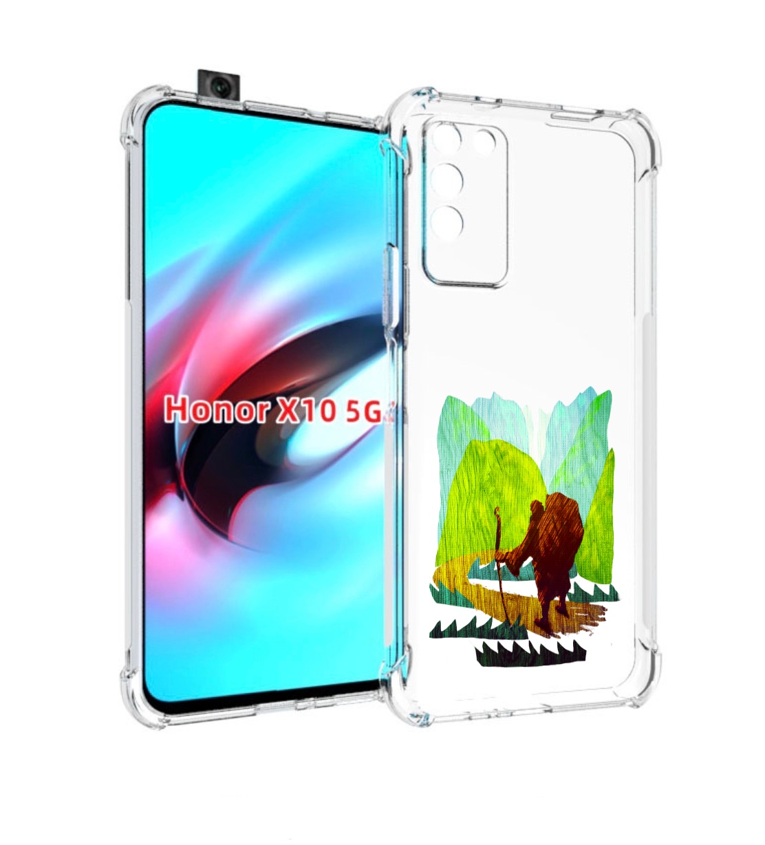 

Чехол MyPads Лесная тропа для Honor X10, Прозрачный, Tocco