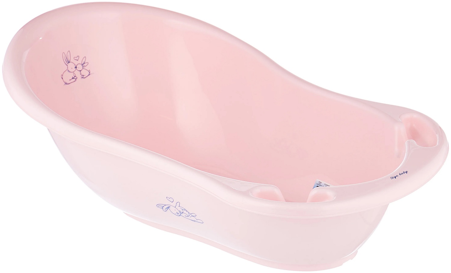 Ванна детская «Кролики» со сливом, 86 см, цвет розовый