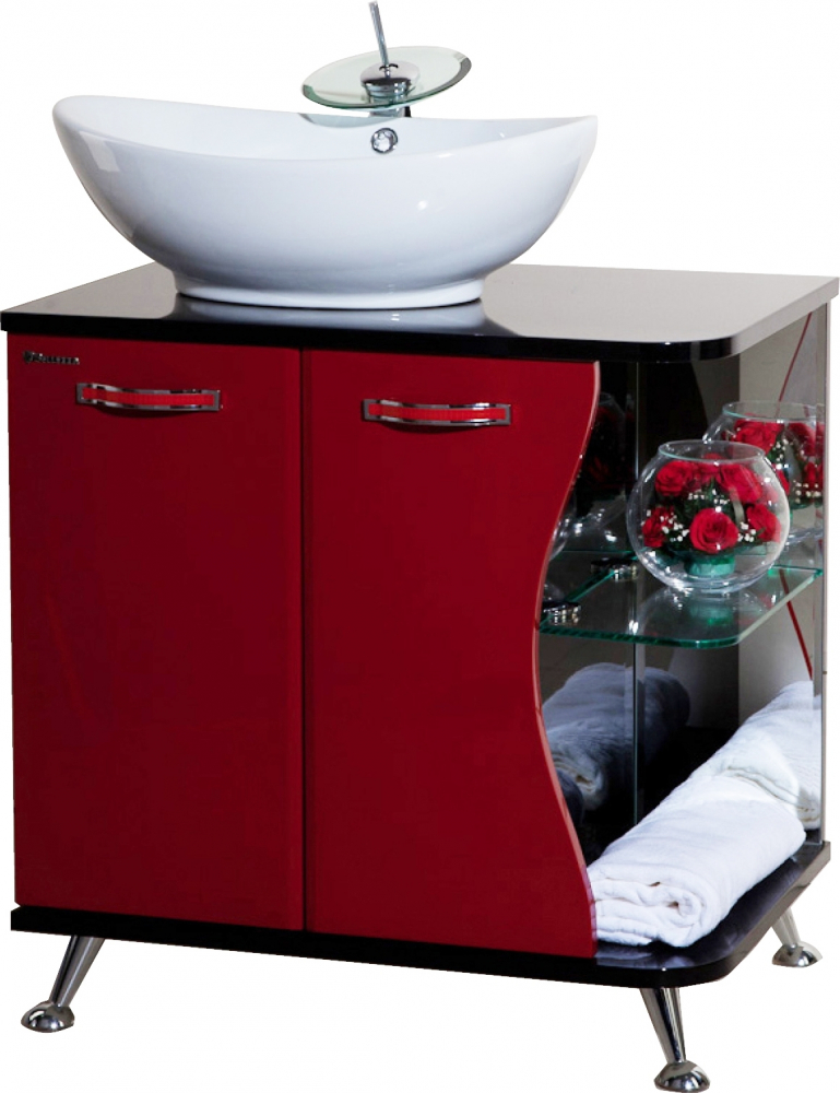 

Тумба для комплекта Bellezza Рио 70 L красная с чёрным