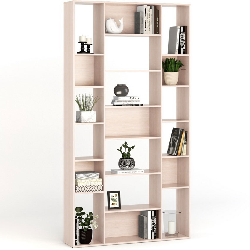 

Стеллаж перегородка для зонирования комнаты 1486х220х2237 мм МагМебель №3 дуб молочный, Бежевый, Стеллаж перегородка для зонирования комнаты 1486х220х2237 мм №3