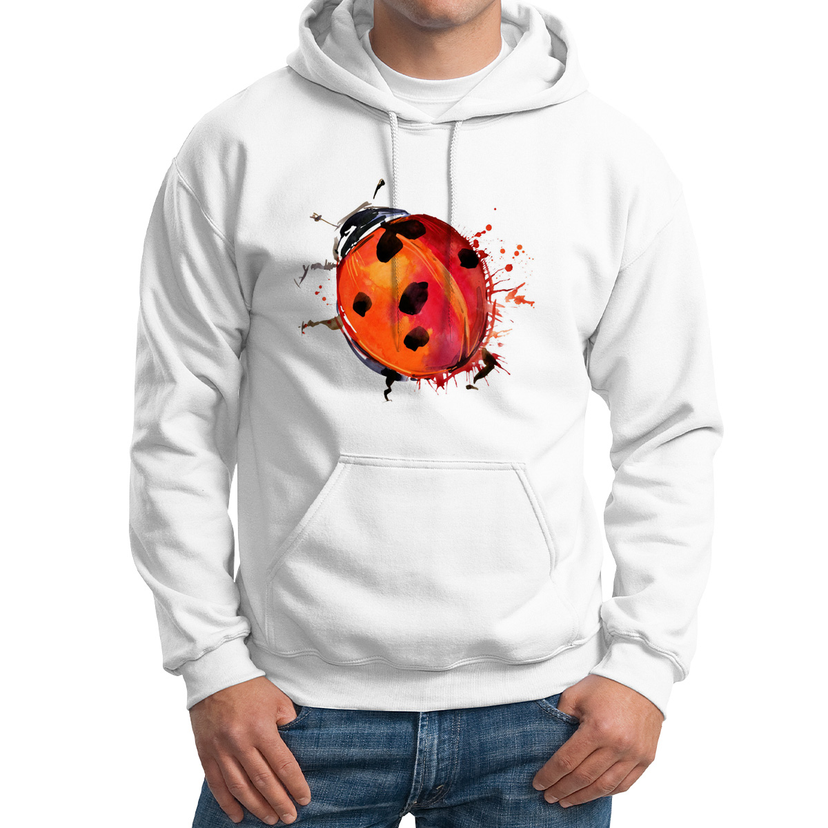 

Худи унисекс CoolPodarok Краски Божья коровка белое 62 RU, Белый, 2M015459