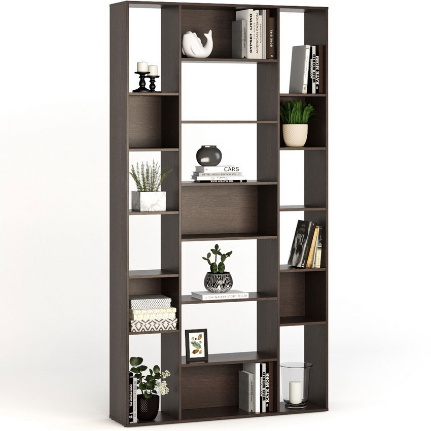 

Стеллаж перегородка для зонирования комнаты 1486х252х2237 мм МагМебель №13 венге, Коричневый, Стеллаж перегородка для зонирования комнаты 1486х252х2237 мм №13