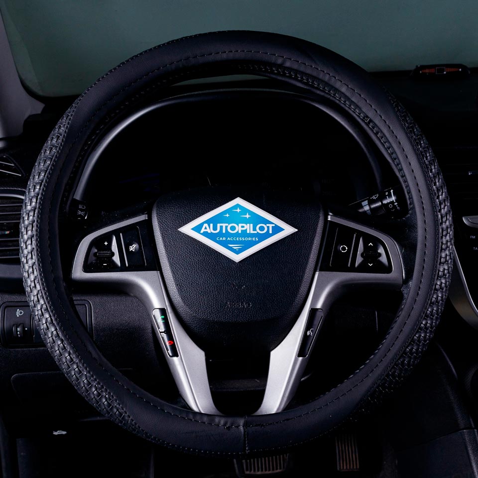 

Оплетка, чехол Автопилот на руль Хонда Аккорд (2012-2016) / Honda Accord, эко кожа, Черный