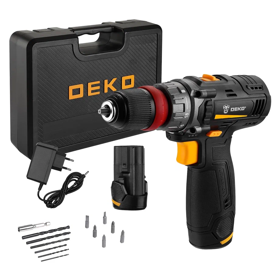 Аккумуляторная дрель-шуруповерт DEKO GCD12DU3 Li-Ion со съемным патроном 32 Нм 2 акк 633000₽
