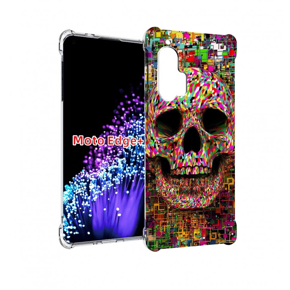 

Чехол MyPads череп красочные цвета для Motorola Edge+ Plus, Прозрачный, Tocco